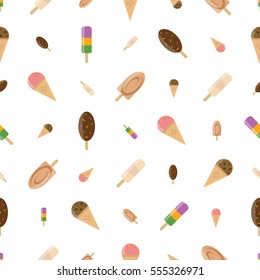 Ice cream seamless pattern. Backdrop for your design.
