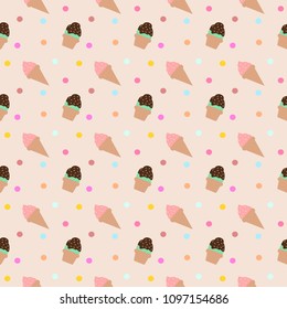 ice cream seamless pattern background