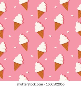 Ice cream seamless pattern background vector