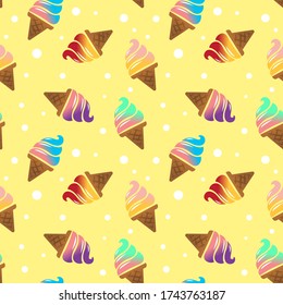 ice cream seamless pattern background. vector illustration