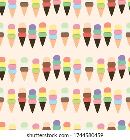 Ice Cream Seamless Pattern Background. Vector Illustration EPS10