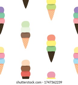 Ice Cream Seamless Pattern Background. Vector Illustration EPS10