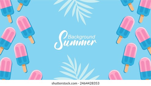 Ice cream seamless pattern. Ice cream background. summer background Illustration.