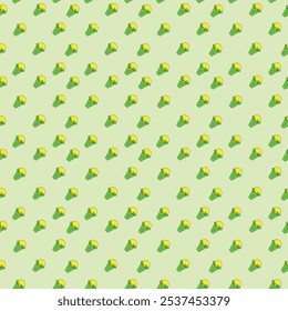 Ice cream seamless pattern background. Melted yelow ice cream with green cone pattern wallpaper