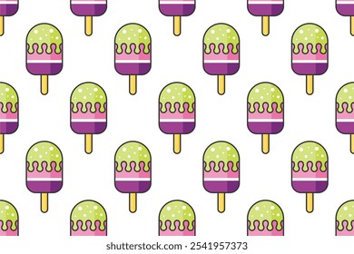 Ice cream seamless pattern background template