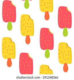 Ice cream seamless pattern background in vector
