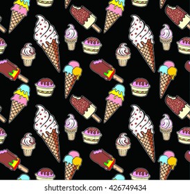 Ice cream  seamless pattern background 