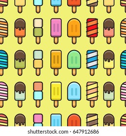 Ice Cream Seamless Pattern Background . Summer Concept