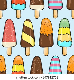 Ice Cream Seamless Pattern Background . Summer Concept