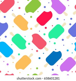 Ice cream seamless pattern background. Summer vector wallpaper, festive texture.