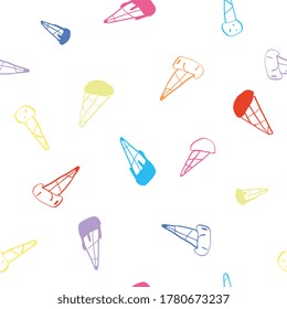 Ice cream seamless pattern. Child color Summer background great for wrapping paper, scrapbooking and wallpaper.