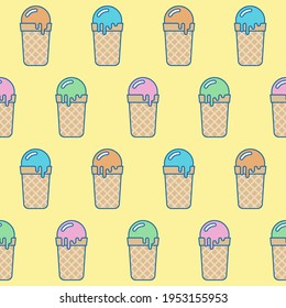 patrón transparente de helados para niños