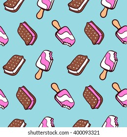 Ice cream, seamless pattern, chocolate
