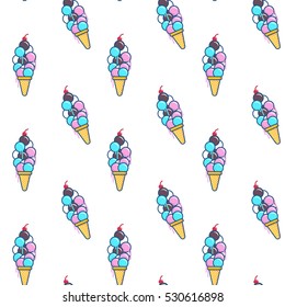 Ice Cream Seamless Pattern colorfull vector
