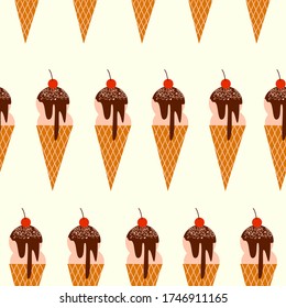patrón sin fisuras de helados, cubierta para portátiles, impresión para tela. dibujo infantil.
