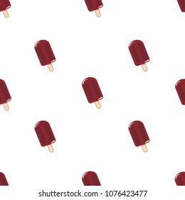 Ice cream seamless pattern, cute cartoon, Vector background