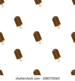 Ice cream seamless pattern, cute cartoon, Vector background