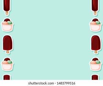 Ice cream seamless pattern. Cute cartoon style background texture tile