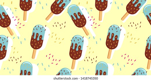 ice cream seamless pattern for decoration, background and many more