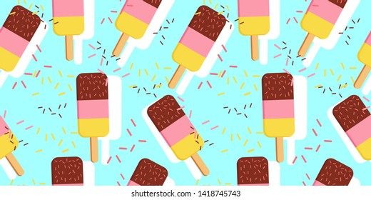 ice cream seamless pattern for decoration, background and many more