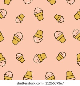 Ice Cream Seamless Pattern Design Icon Vector Symbol
