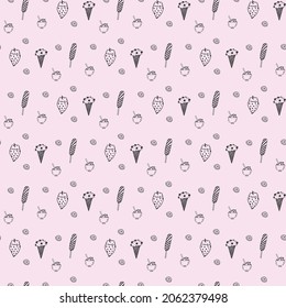 Ice Cream Seamless Pattern Design . Vector Illustration.