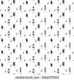 Ice Cream Seamless Pattern Design . Vector Illustration.