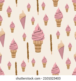 Ice cream seamless pattern design