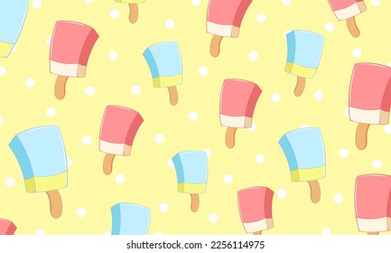 Ice cream seamless pattern. design for web, site, advertising, banner, poster, board and print. Vector illustration.