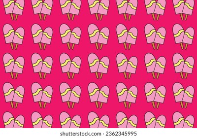 ice cream seamless pattern design with pink and yellow vector colors