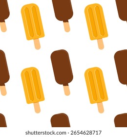 Eiscreme nahtloses Muster für Design und Druck. Flache Vektorgrafik