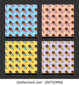 Ice cream seamless pattern design-02