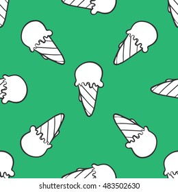 Ice cream seamless pattern doodle texture with sweet dessert  background 