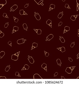 Ice Cream seamless pattern, flat design template, vector illustration