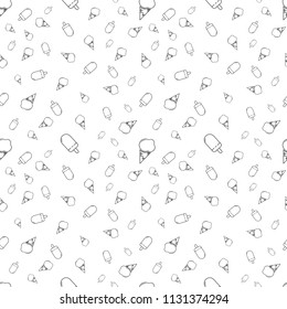 Ice Cream seamless pattern, flat design template, vector illustration