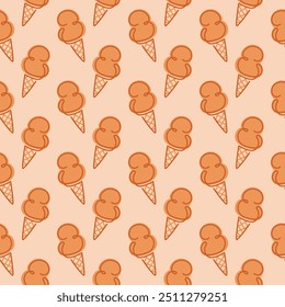Ice cream seamless pattern. Flat design vector. Eps 10.