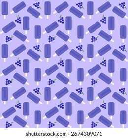 Ice cream seamless pattern with flat design