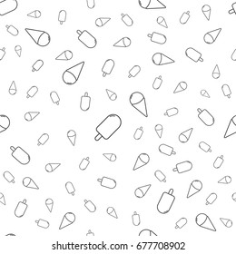 Ice Cream seamless pattern, flat design template, vector illustration