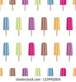 Ice Cream Seamless Pattern. Food Illustration.