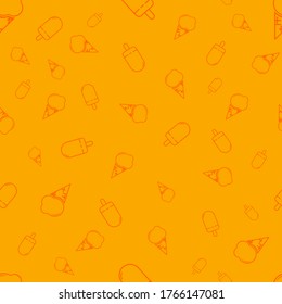 Ice Cream seamless pattern, graphic design template, vector illustration