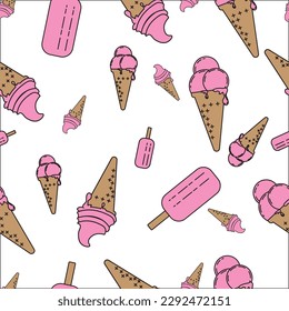 nahtloses Eis-Muster, Illustration auf Bannerhintergrund, Stoff, T-Shirt usw.