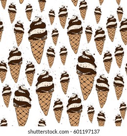 Ice cream seamless pattern illustration