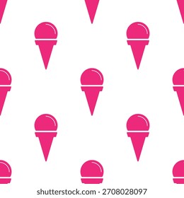 ice cream seamless pattern isolated on transparent background.