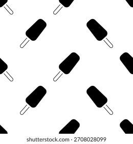 ice cream seamless pattern isolated on transparent background.