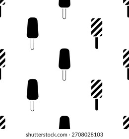 ice cream seamless pattern isolated on transparent background.