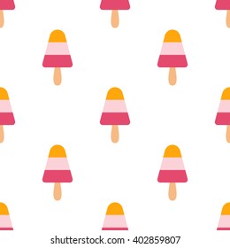 Ice cream seamless pattern. Ice cream isolated on white background. Ice cream background