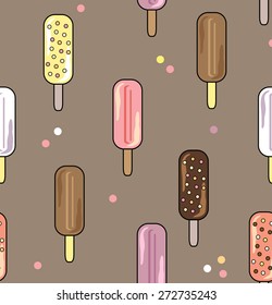 Ice cream seamless pattern. Kids wallpaper.