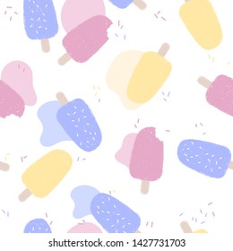 Ice cream seamless pattern. Modern print, wrapping paper, cards, posters, banners designs. 