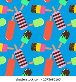ice cream seamless pattern on a stick