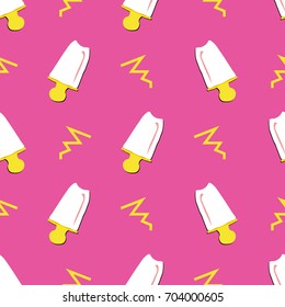 Ice cream seamless pattern on a pink background